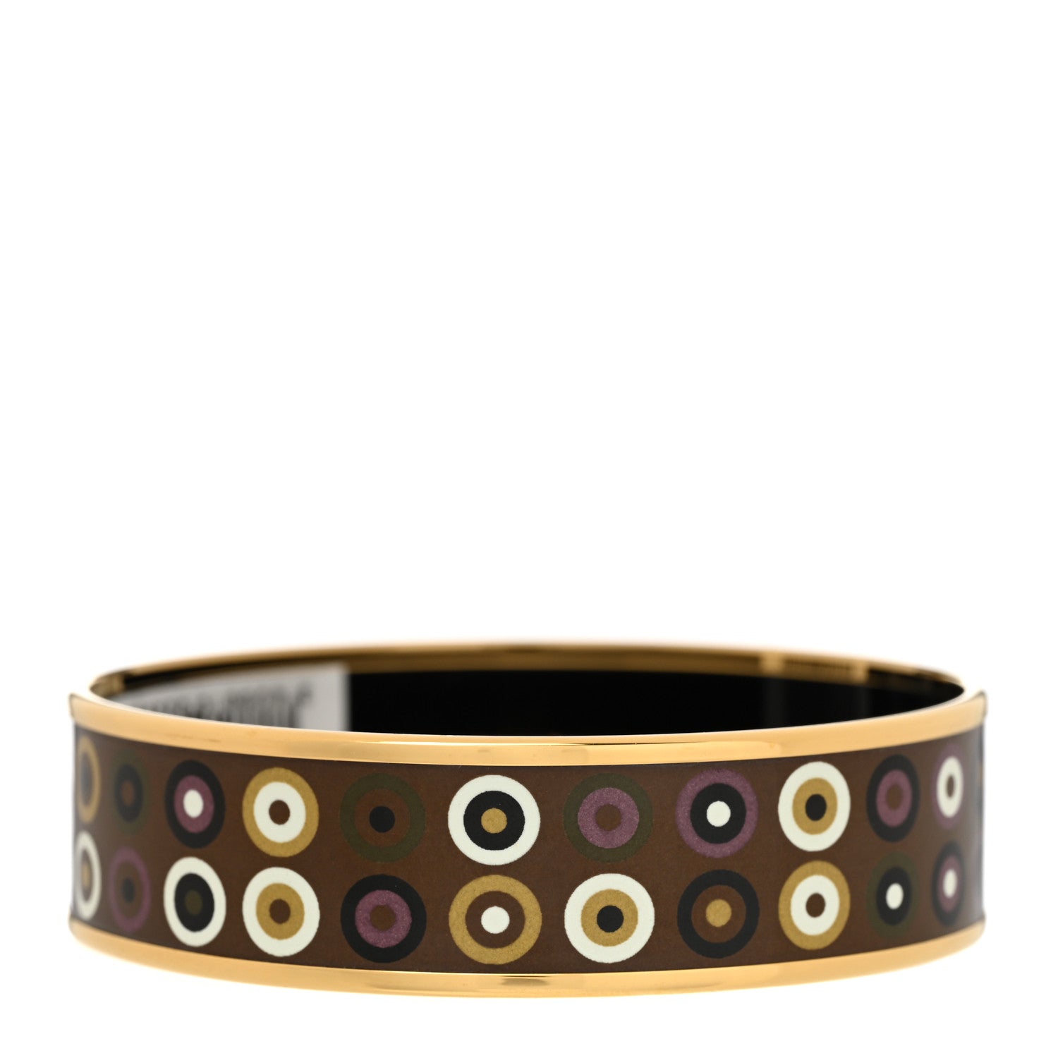 Hermes Enamel Printed Wide Dancing Circles Bracelet 1 of 6