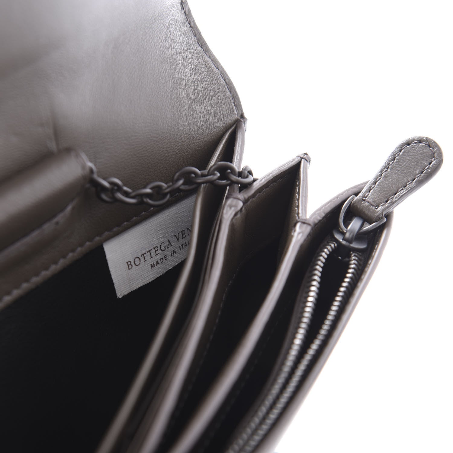 Bottega Veneta Nappa Intrecciato Continental Wallet on Chain Ebano 9 of 10