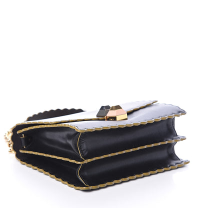 Fendi Vitello Liberty Scalloped Studded Small Kan I Shoulder Bag Black 3 of 7
