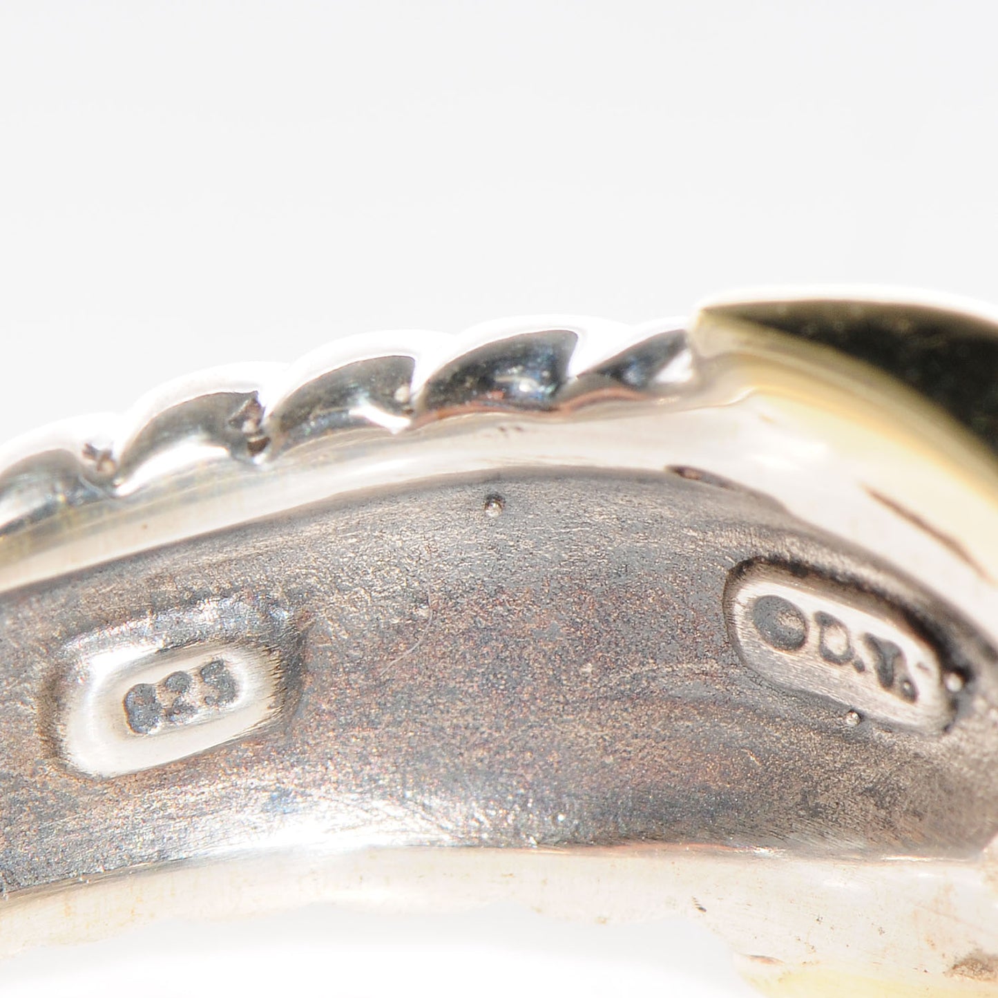 Sterling Silver 14k Yellow Gold X Crossover Ring 7