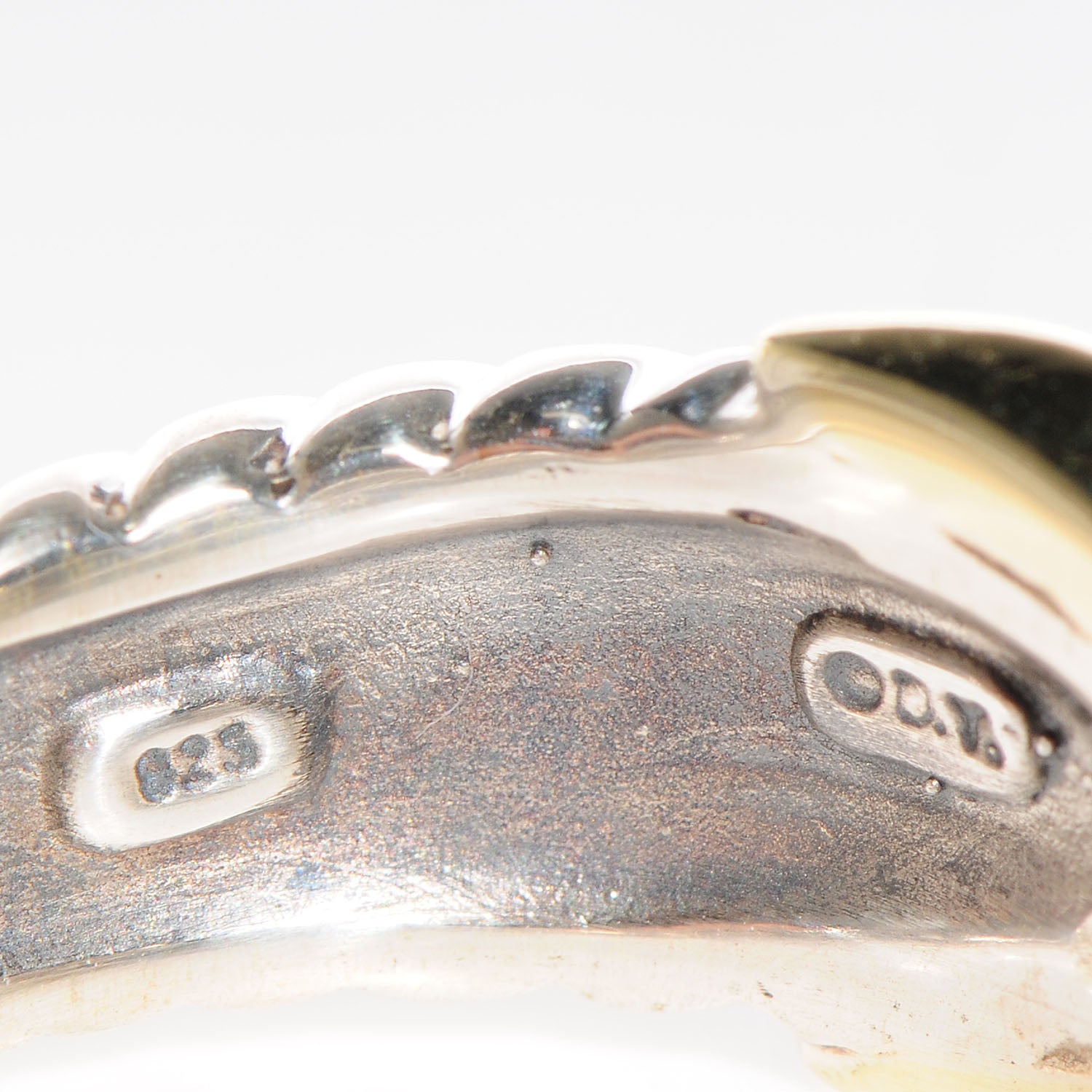 David Yurman Sterling Silver 14k Yellow Gold X Crossover Ring 7 4 of 6