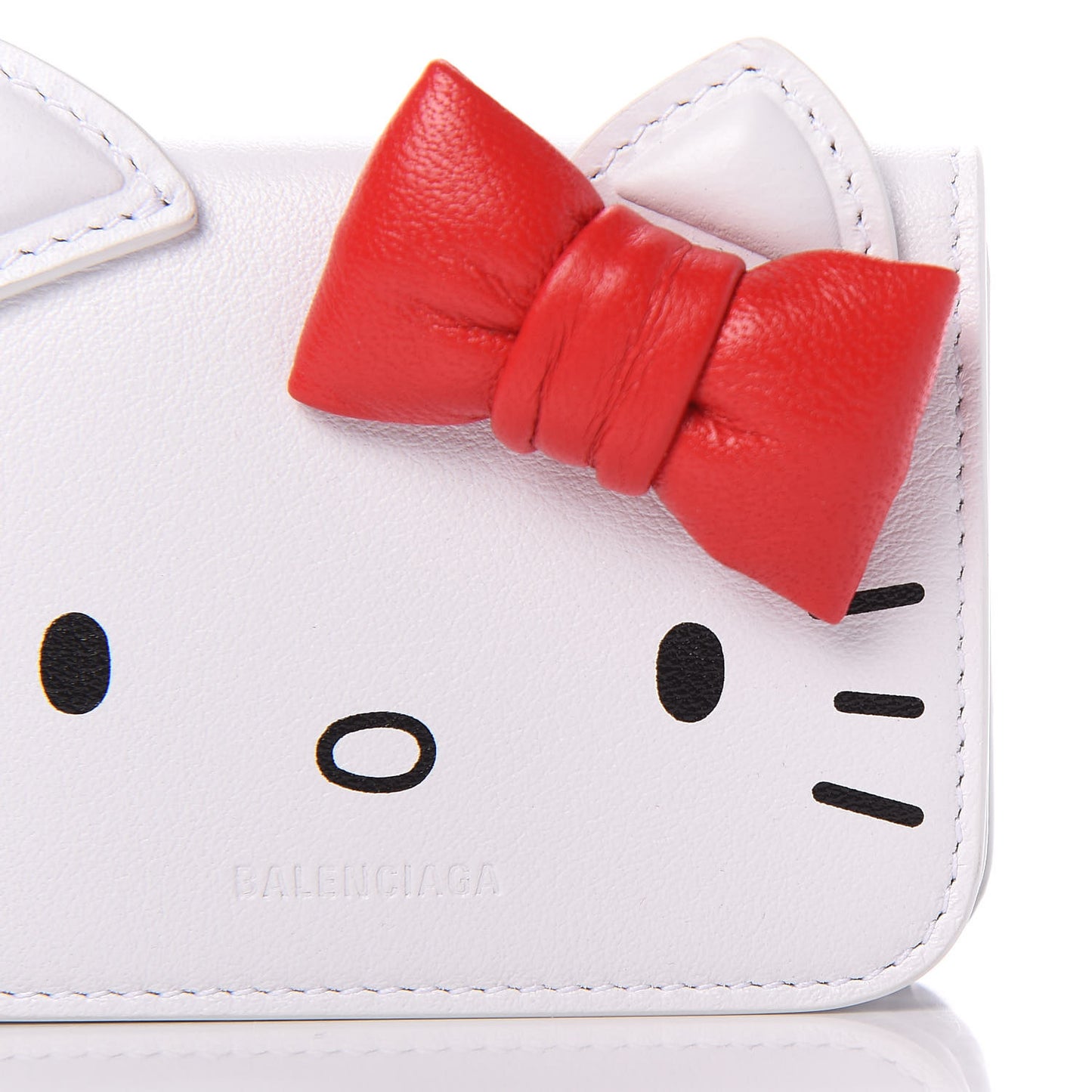 Calfskin Hello Kitty Mini Wallet White
