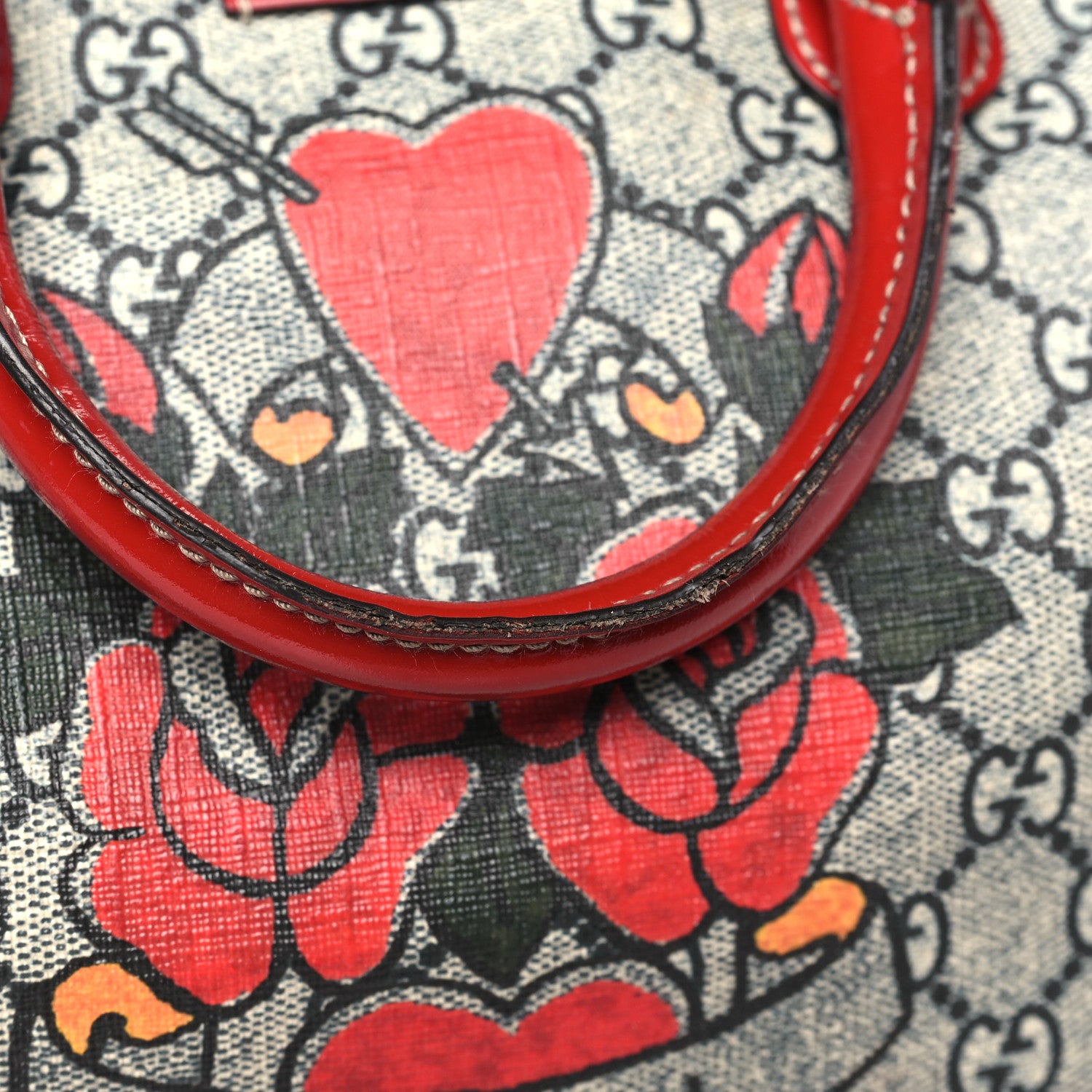 Gucci GG Plus Monogram Tattoo Heart Medium Joy Boston Red 10 of 11