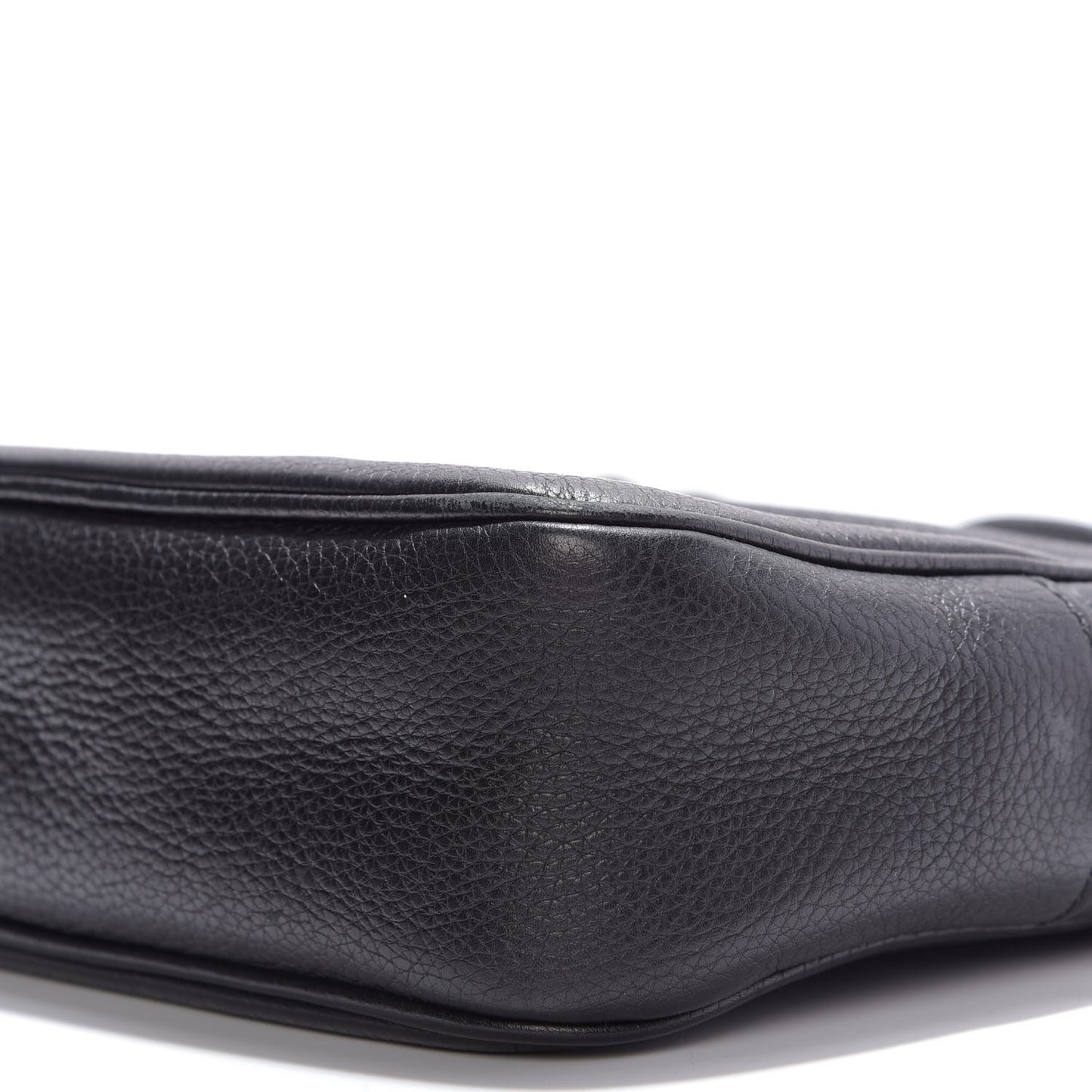 Pebbled Calfskin Small Soho Disco Bag Black