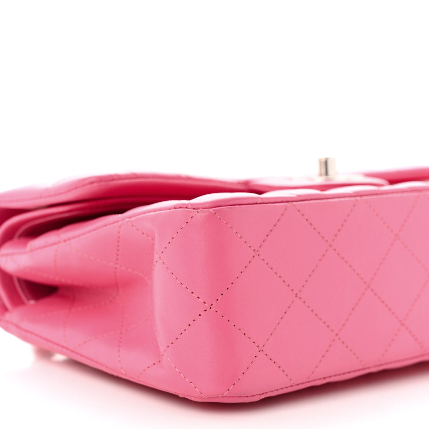 Chanel Lambskin Quilted Medium Double Flap Pink 9 of 10