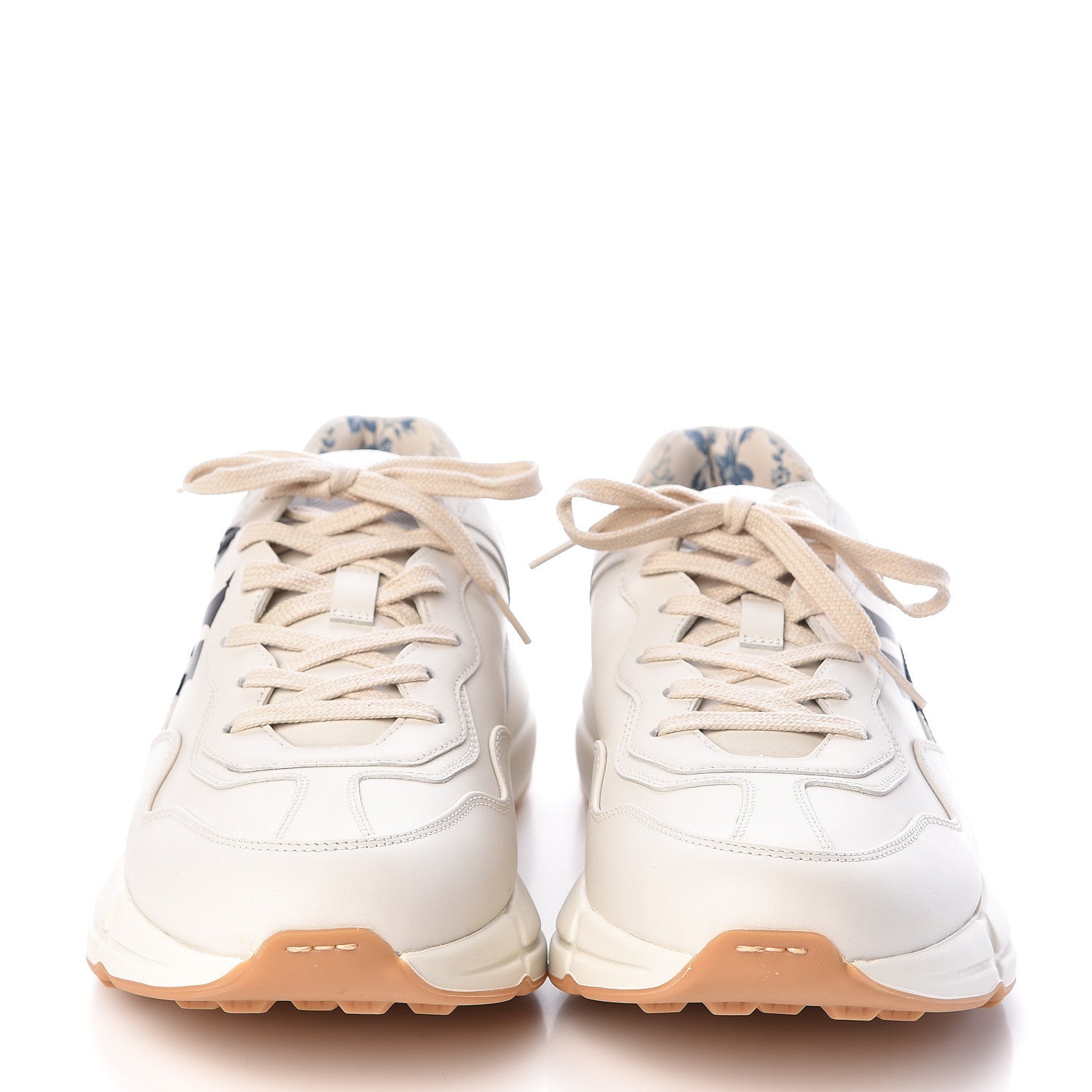 Gucci X MLB Calfskin NY Yankees Mens Rhyton Sneakers 10.5 Mystic White 2 of 10