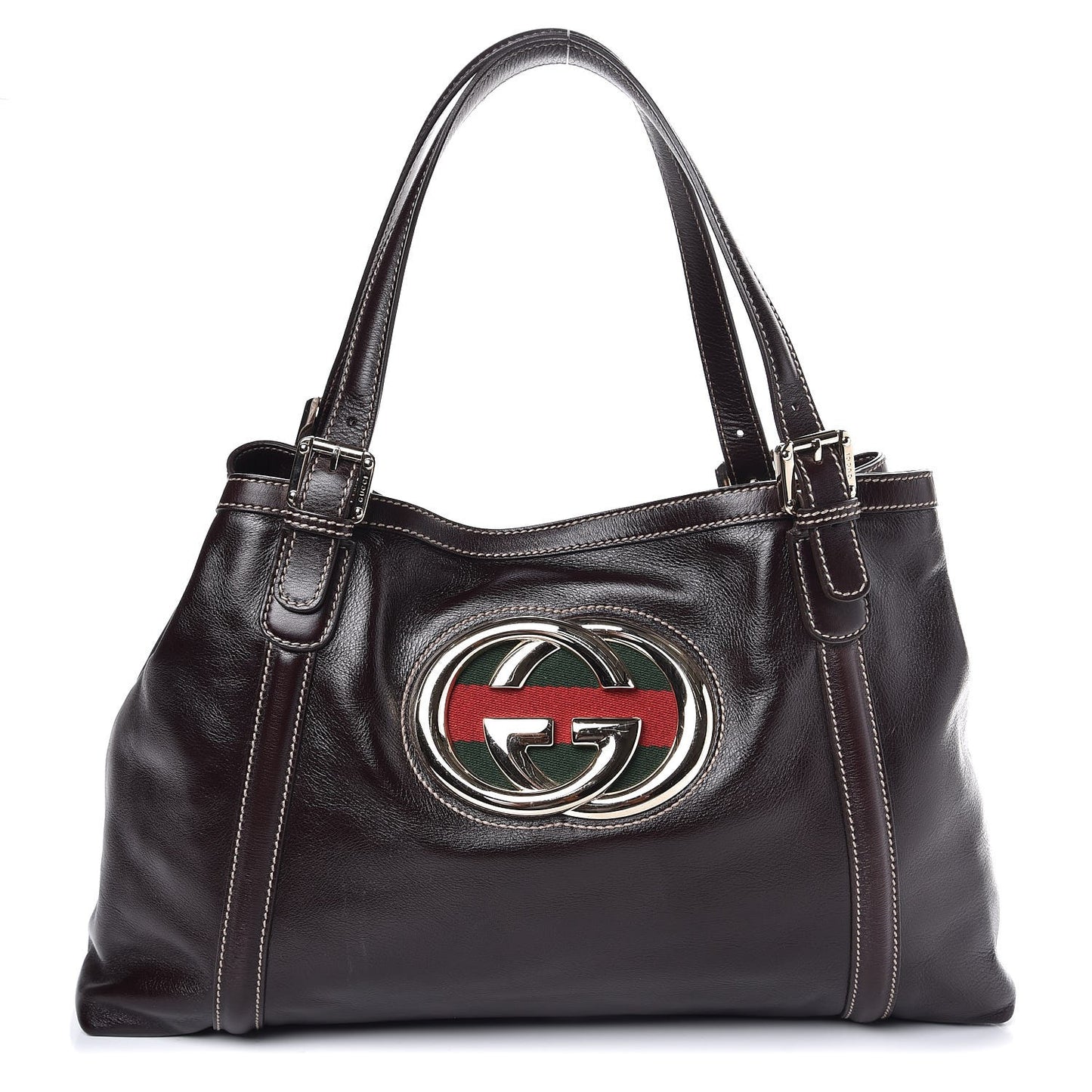 Calfskin Medium Britt Tote Dark Brown