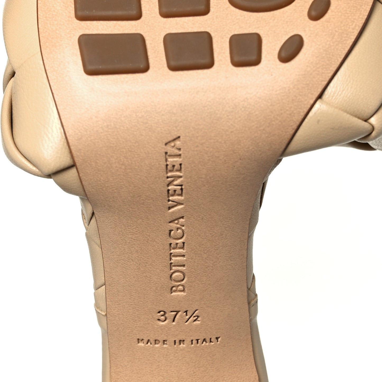Nappa Maxi Intrecciato Lido Mule Sandals 37.5 Cane Sugar