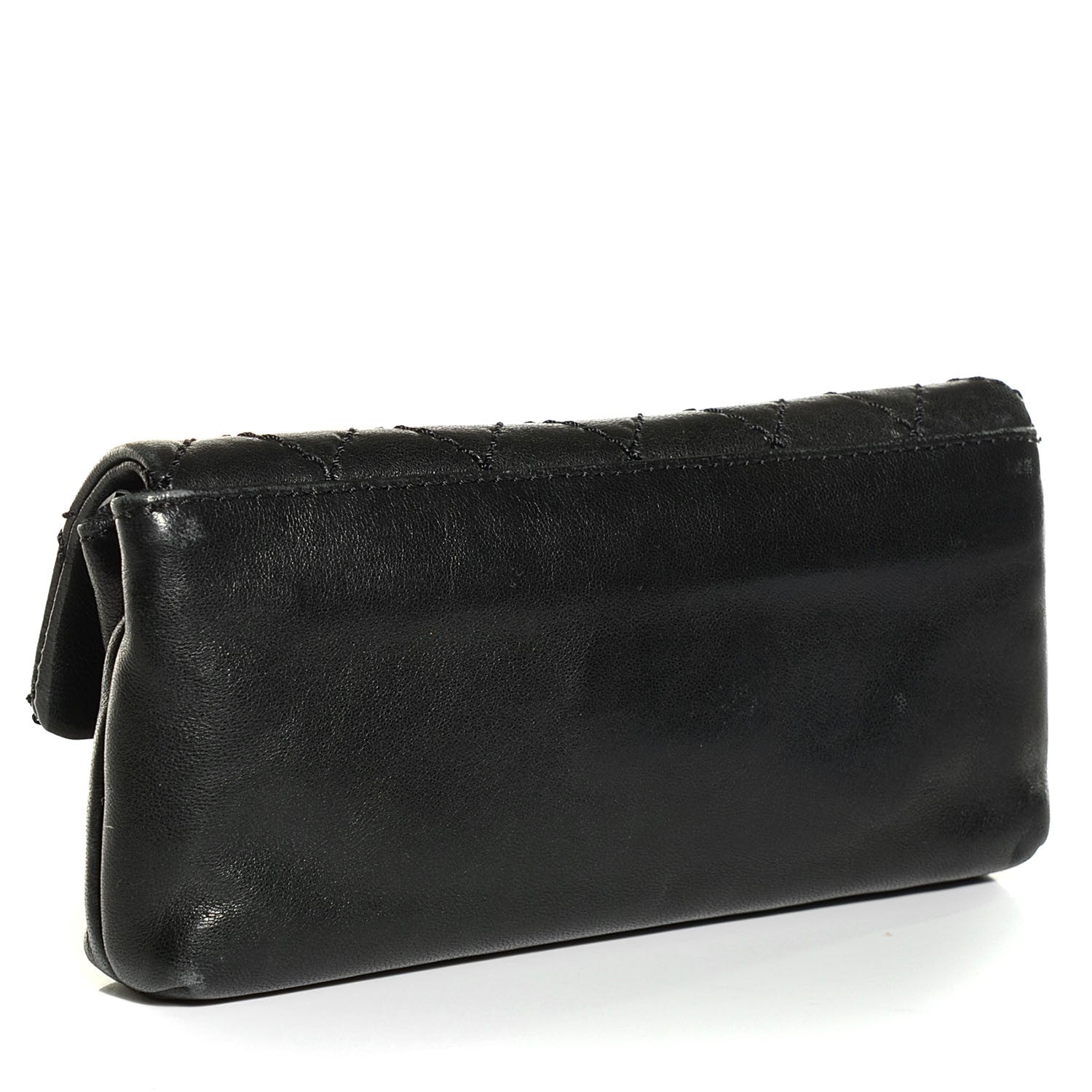 Chanel Lambskin Quilted Mademoiselle Clutch Black 3 of 8