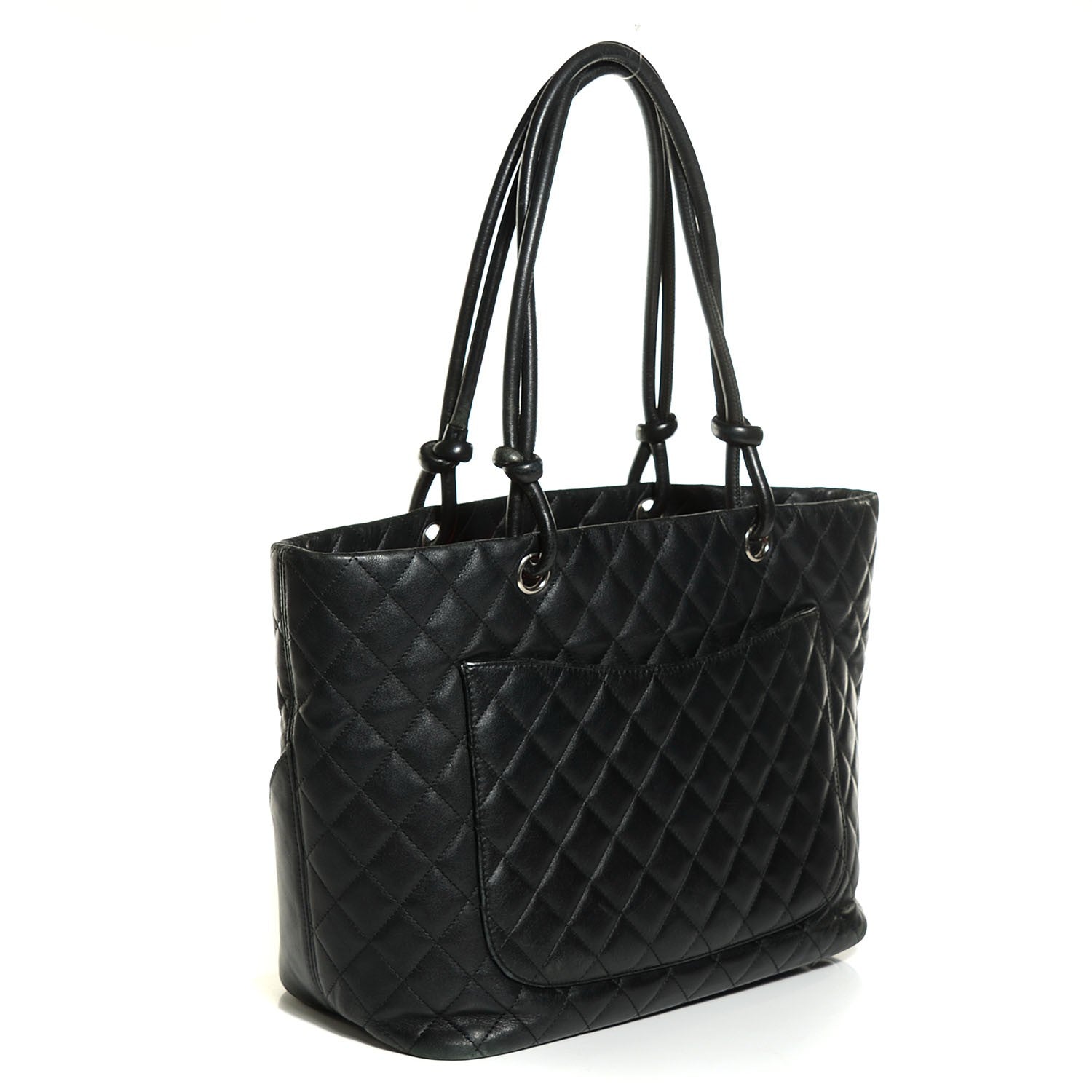 Chanel Calfskin Quilted Large Cambon Tote Black White 3 of 8