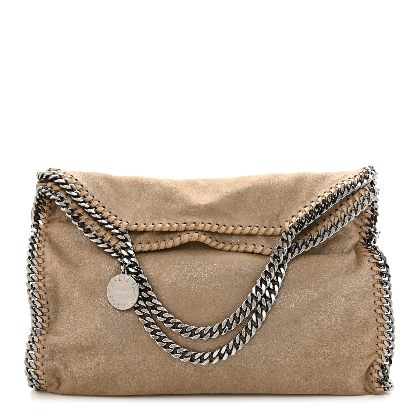 Shaggy Deer Falabella Fold Over Tote Taupe