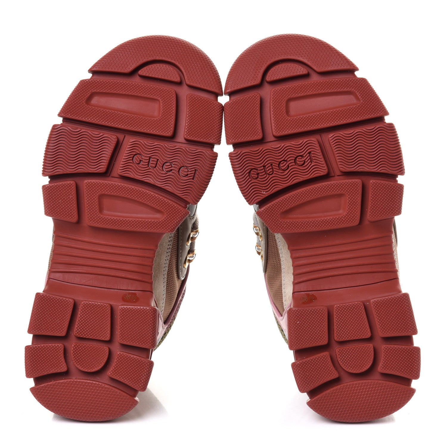 Gucci X SEGA Mesh Canvas Calfskin Womens Flashtrek Sneakers 36.5 Military Oatmeal Carmine Rose Ardesia 6 of 10