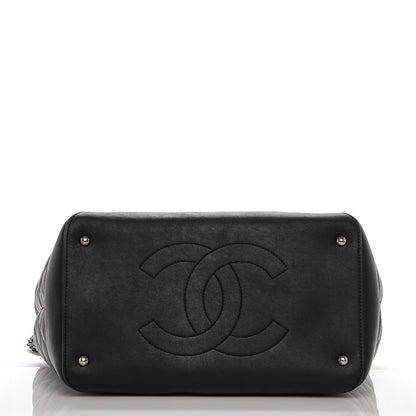 Chanel Calfskin Quilted Small Easy Shopping Tote Black 10 of 14