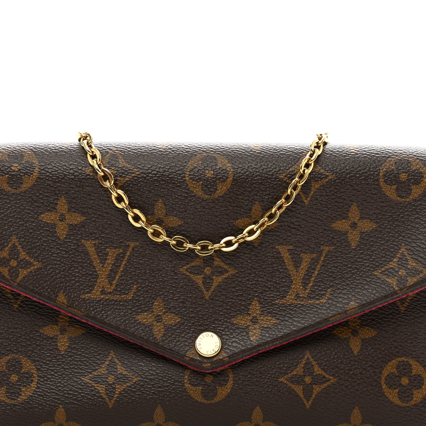 Monogram Pochette Felicie Chain Wallet Fuchsia