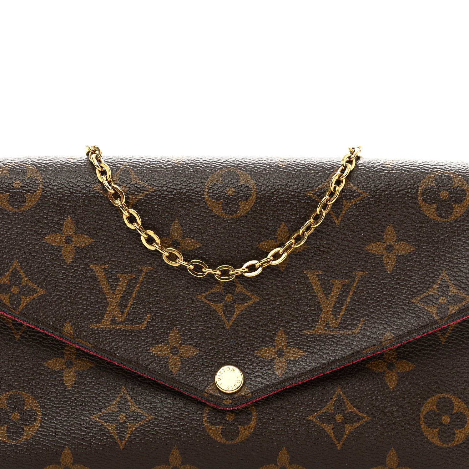 Louis Vuitton Monogram Pochette Felicie Chain Wallet Fuchsia 6 of 15