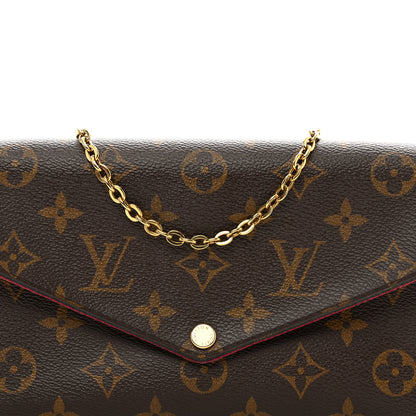 Louis Vuitton Monogram Pochette Felicie Chain Wallet Fuchsia 6 of 15
