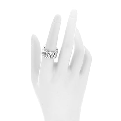 Tiffany Sterling Silver Somerset Mesh Ring 54 7 2 of 4