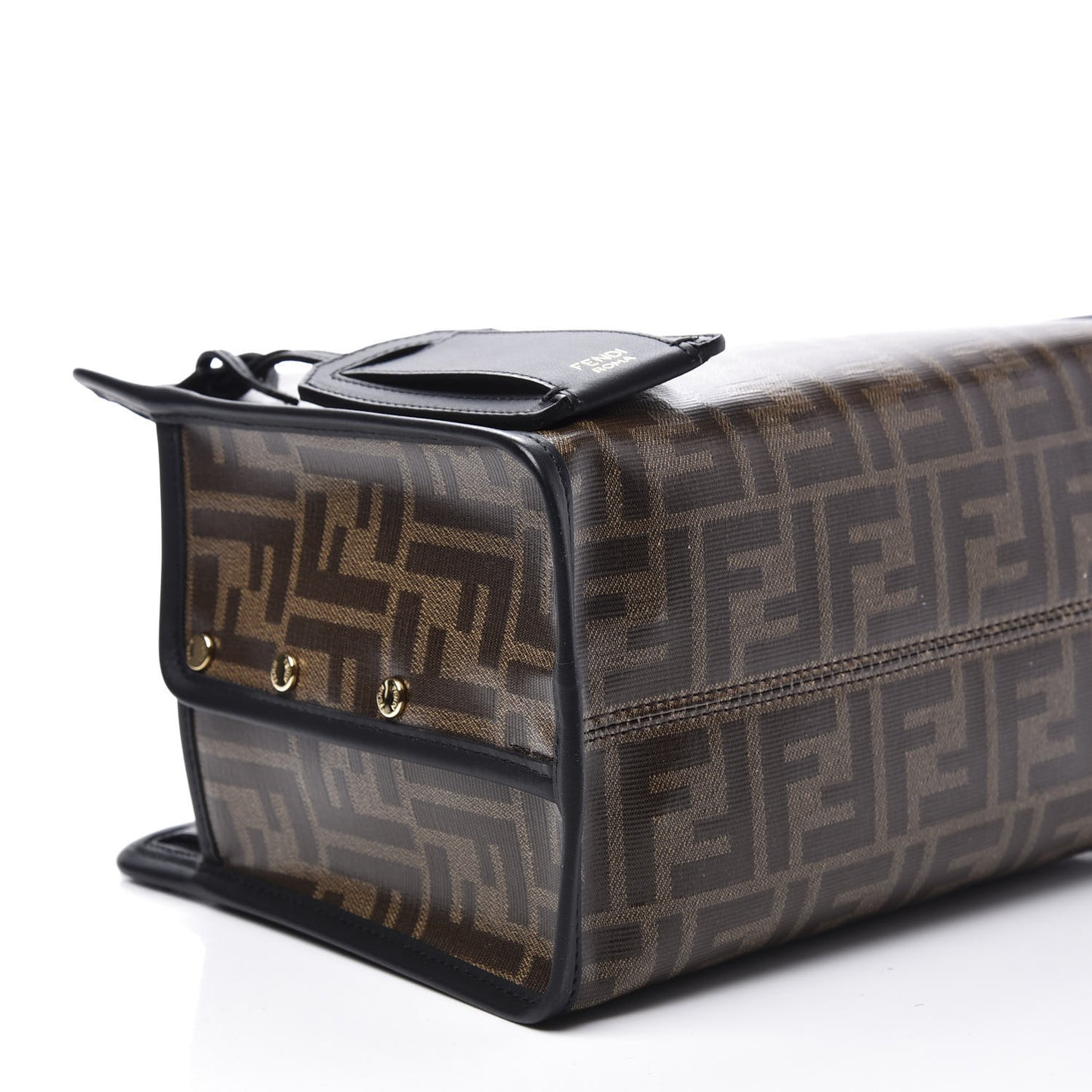 Glazed Fabric Vitello Century FF 1974 Stamp Patch Mini Peekaboo Defender Cover Mogano Panna Black