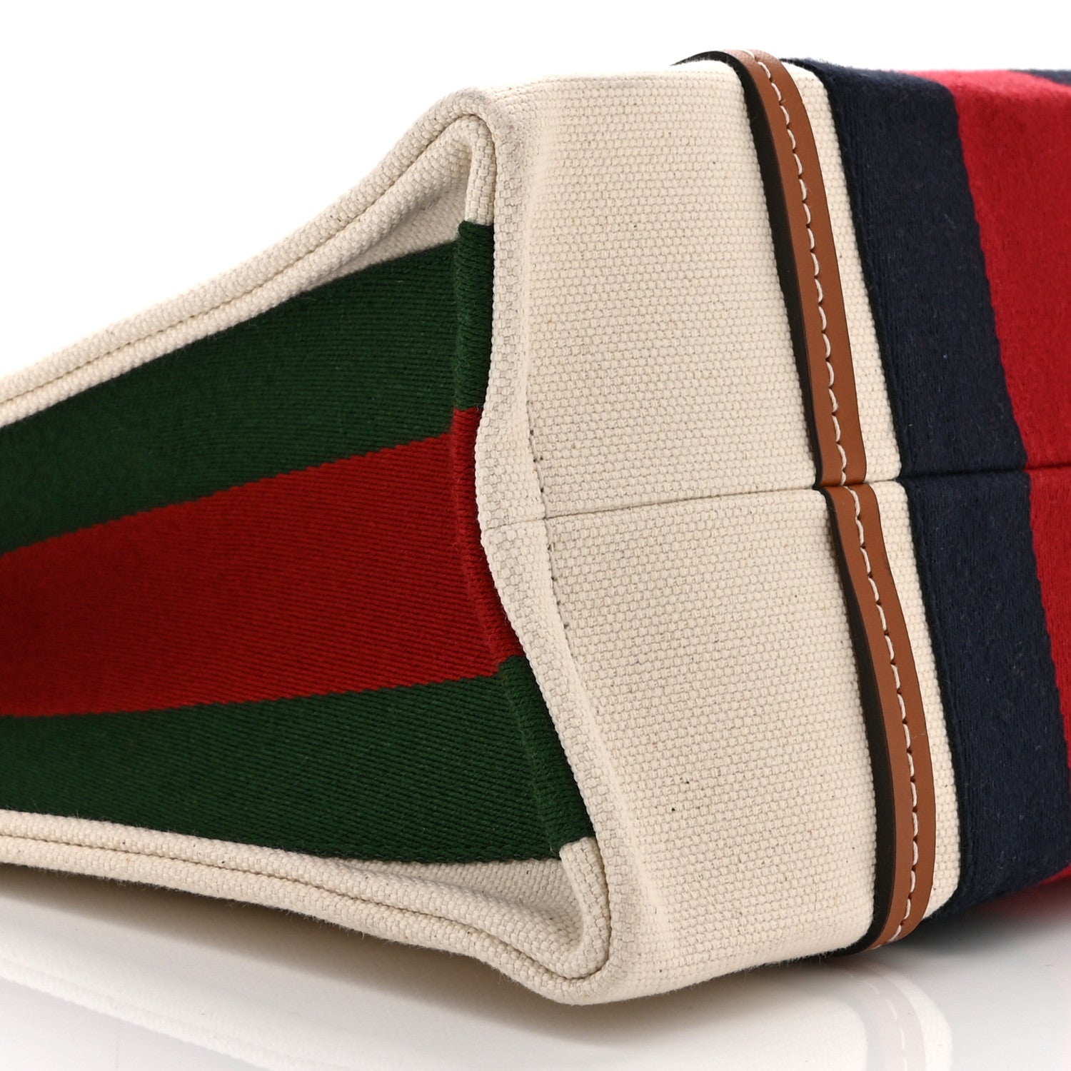 Gucci Canvas Calfskin Web Small Interlocking G Tote Bag Red Blue 10 of 11