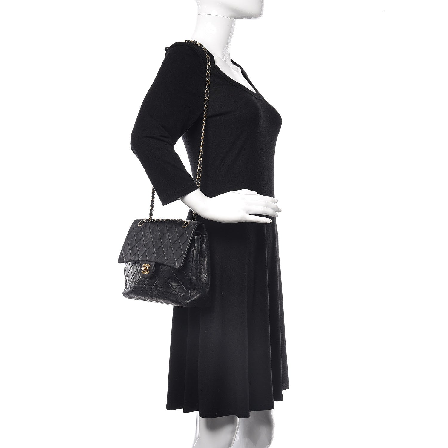 Chanel Lambskin Quilted Medium Double Flap Black 2 of 27