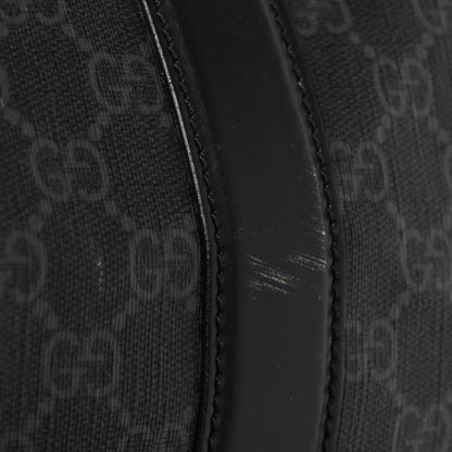 Gucci Soft GG Supreme Monogram Appia Calfskin Web Large Carry On Duffle Bag Black Grey 10 of 13