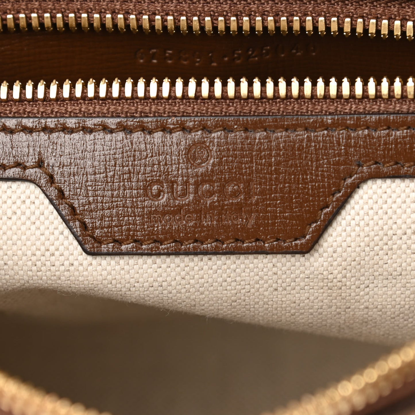 GG Supreme Monogram Azalea Calfskin Retro Interlocking G Messenger Shoulder Bag Beige Ebony Brown Sugar