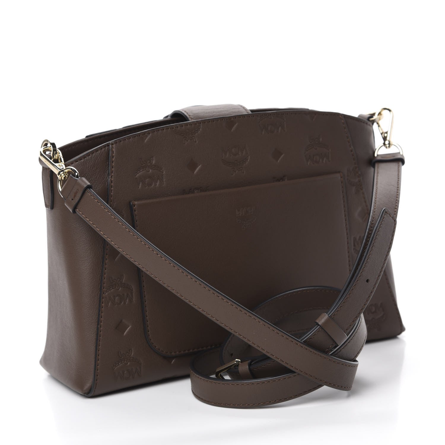 MCM Calfskin Ottomar Essential Crossbody Bag Brown 3 of 9