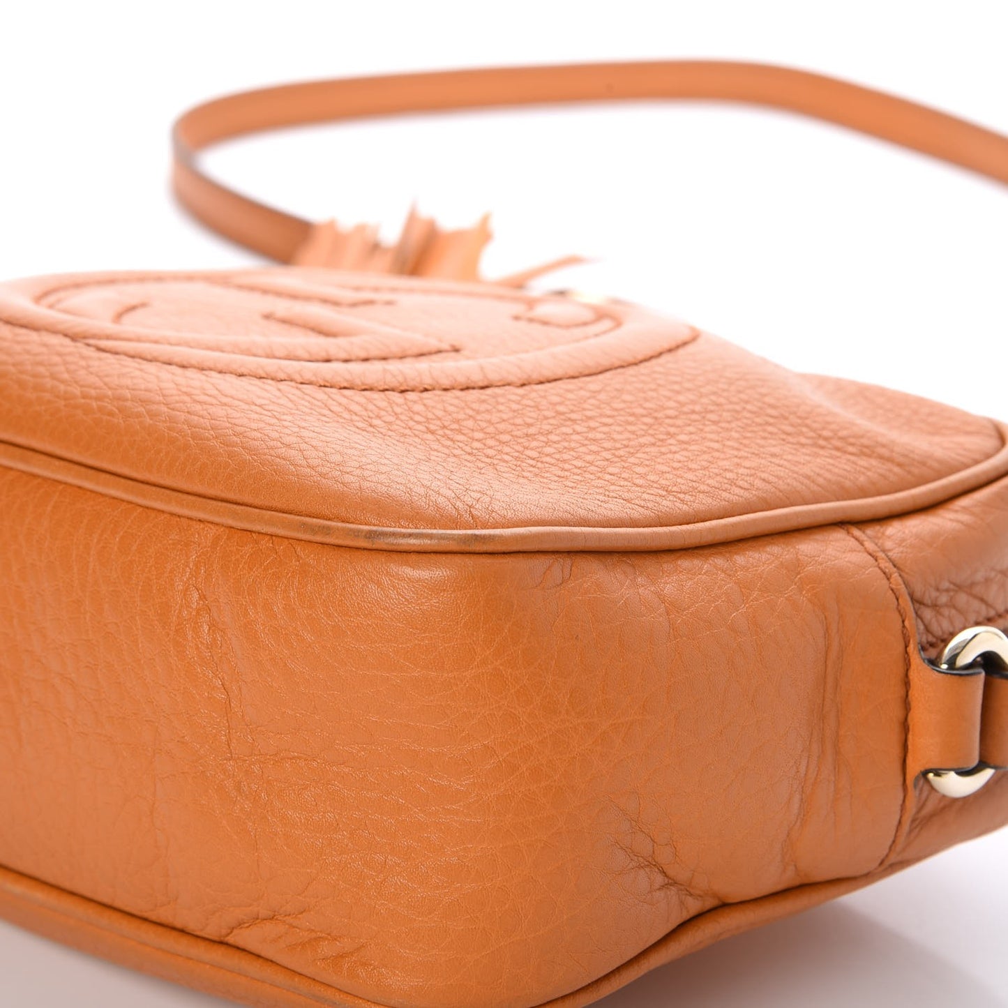 Pebbled Calfskin Small Soho Disco Bag Curcuma