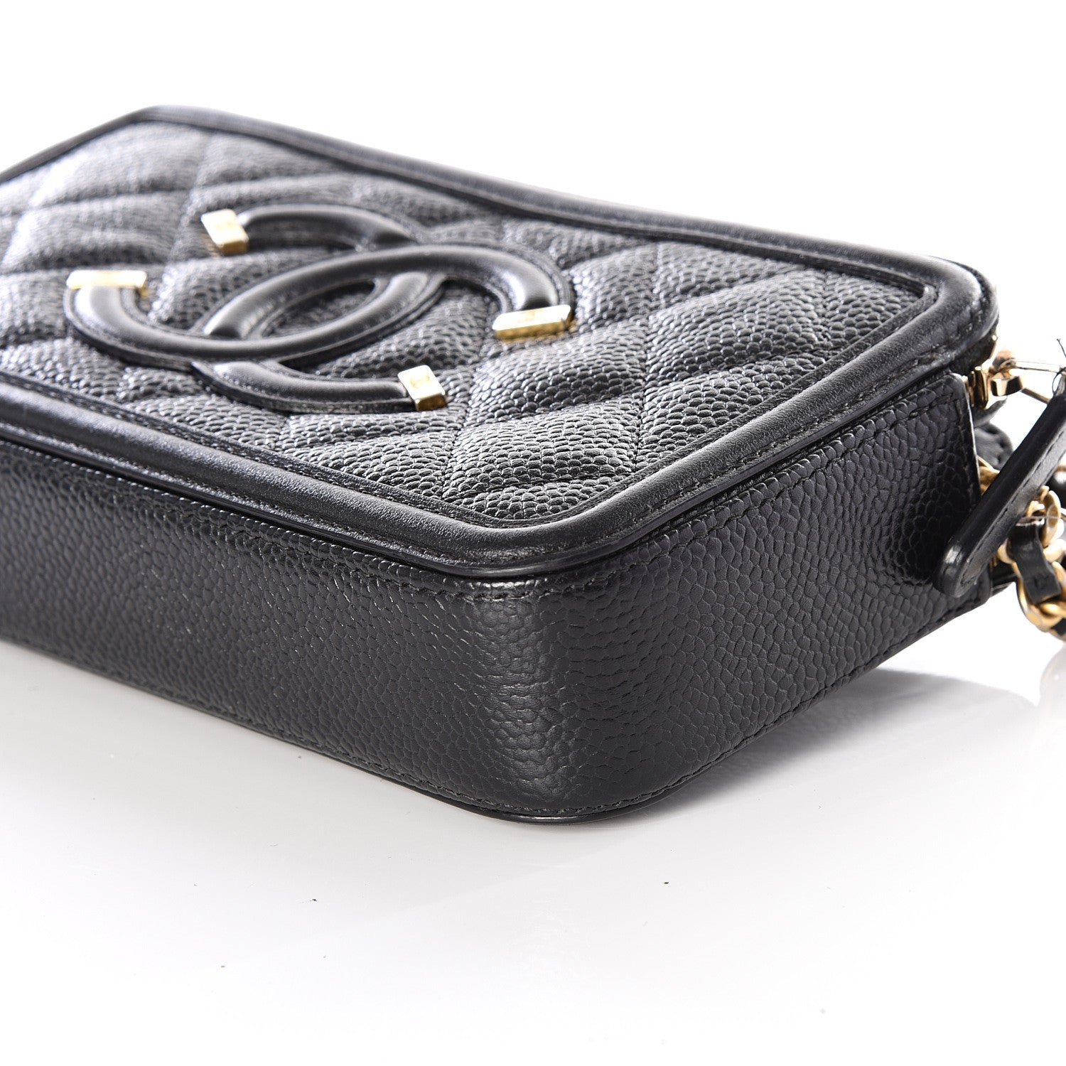 Chanel Caviar Quilted CC Filigree Clutch With Chain Black 6 of 10