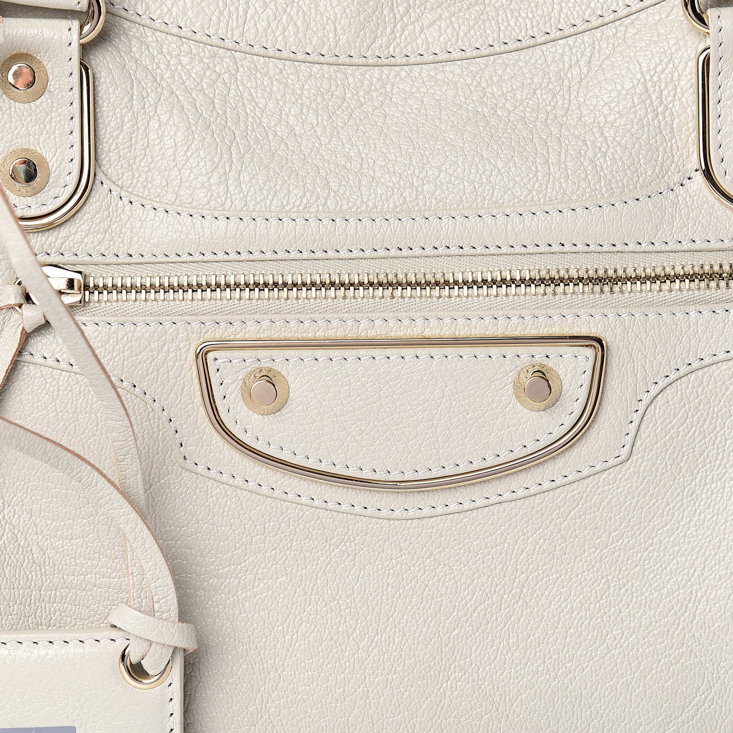 Chevre Gold Metallic Edge Hardware City Cream