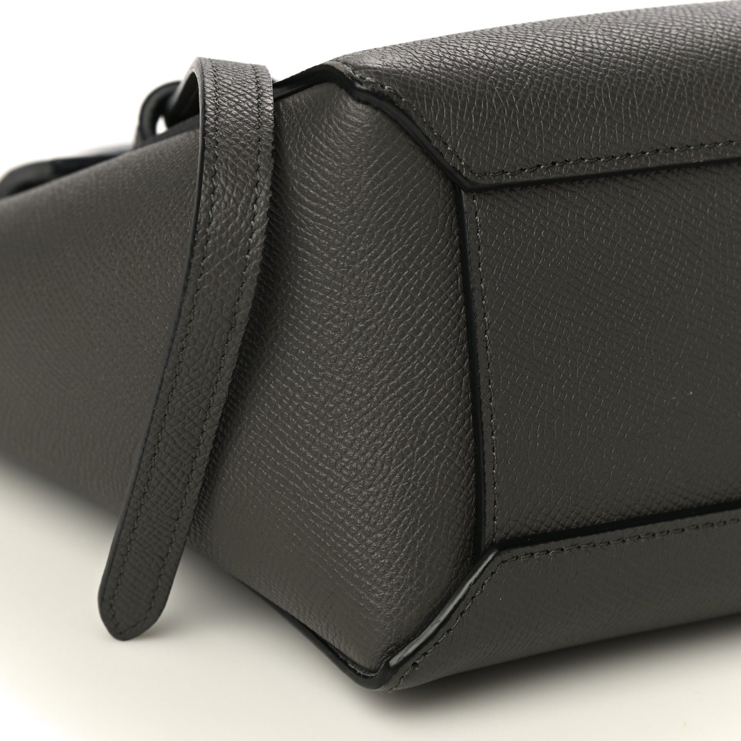 Grained Calfskin Nano Belt Bag Grey