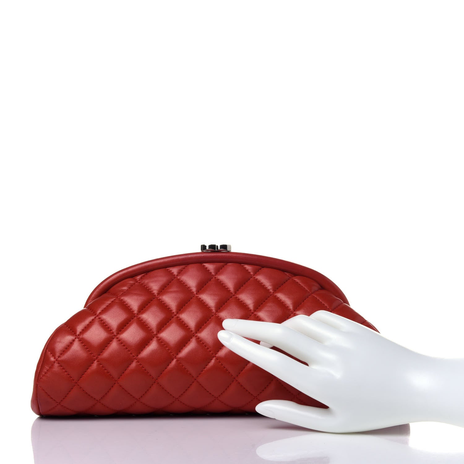 Chanel Lambskin Quilted Timeless Clutch Red 2 of 12