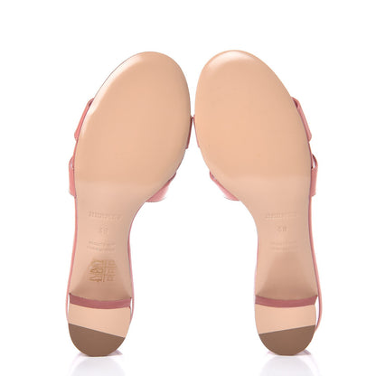 Hermes Nappa Oasis Sandals 38 Rouge Blush 5 of 8