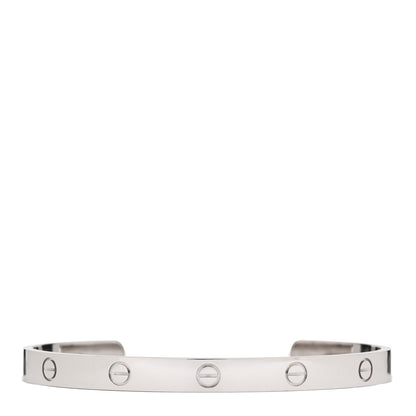 Cartier 18K White Gold LOVE Cuff Bracelet 20 1 of 4