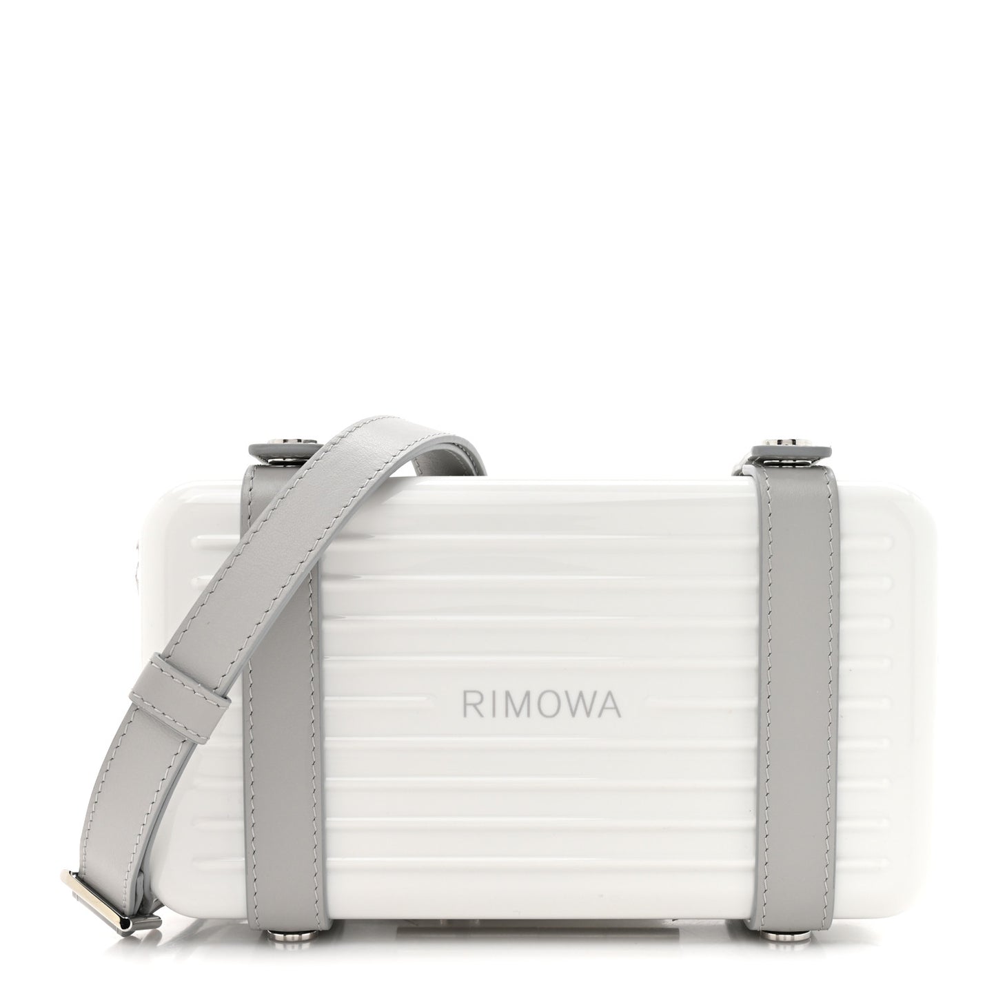 Gloss Polycarbonate Personal Cross-Body Bag White Grey