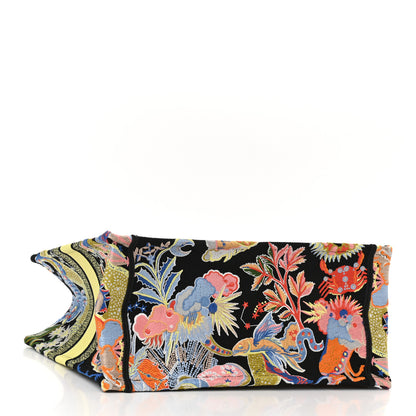 Christian Dior Canvas Embroidered Medium Book Tote Black Multicolor 4 of 11