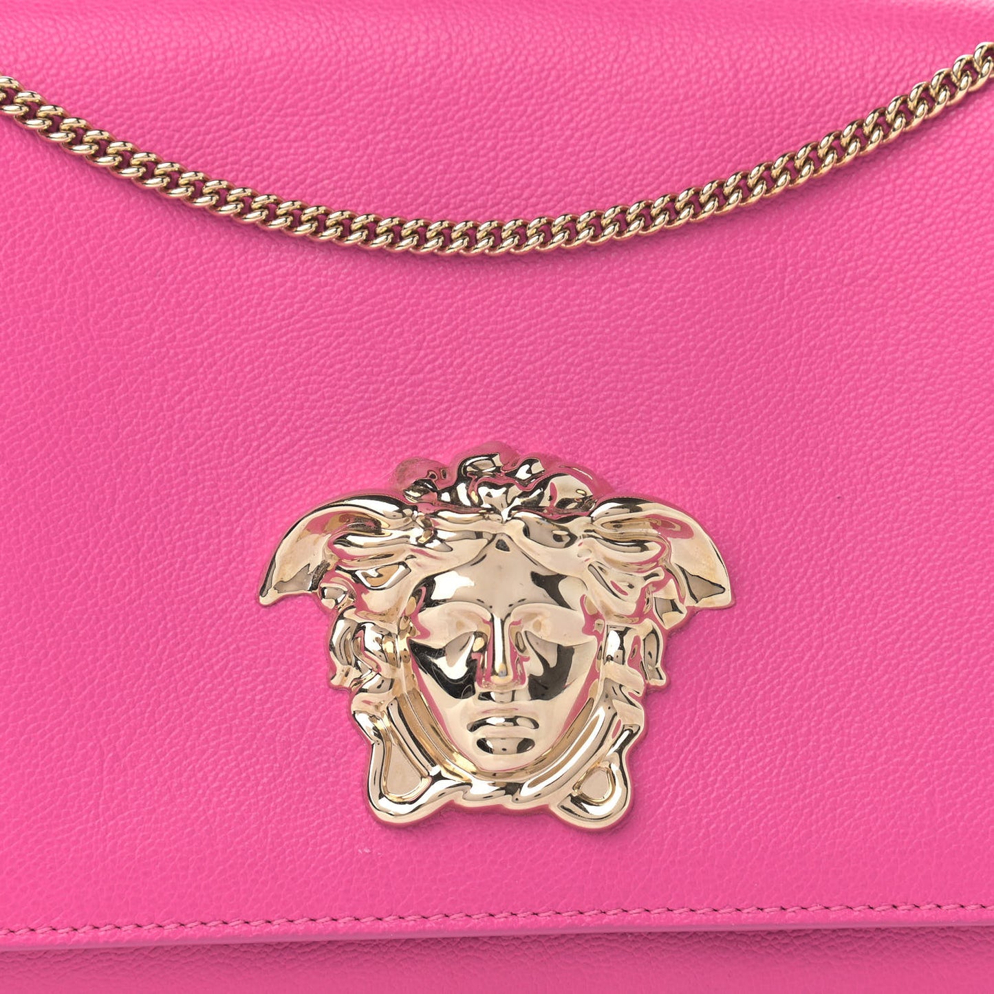 Grained Calfskin Palazzo Chain Evening Bag Pink
