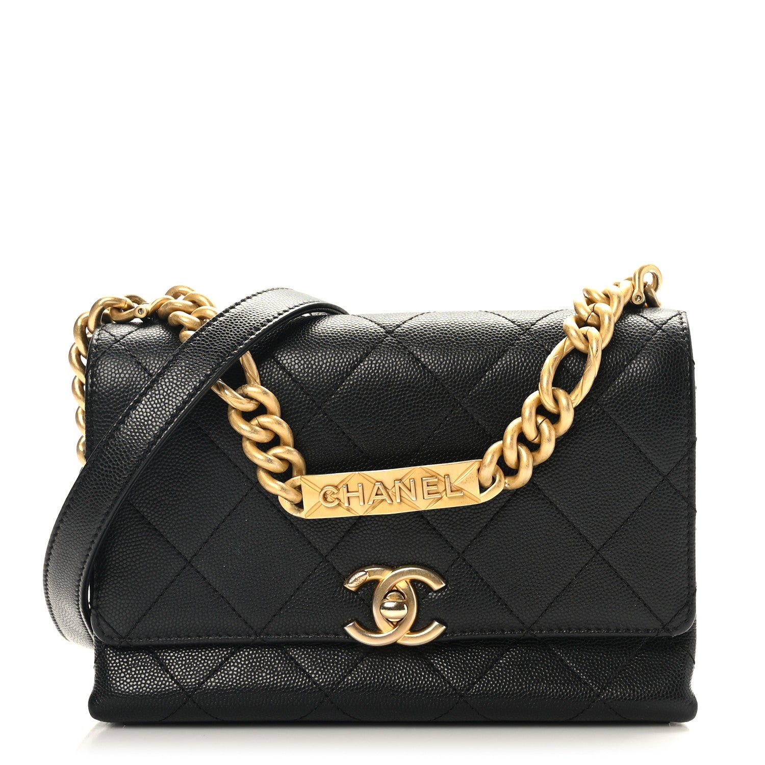 Chanel Caviar Quilted Mini Bracelet On Chain Flap Black 1 of 9