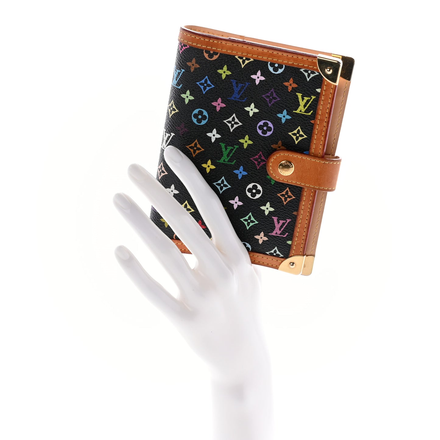 Monogram Multicolor Small Ring Agenda Cover Black