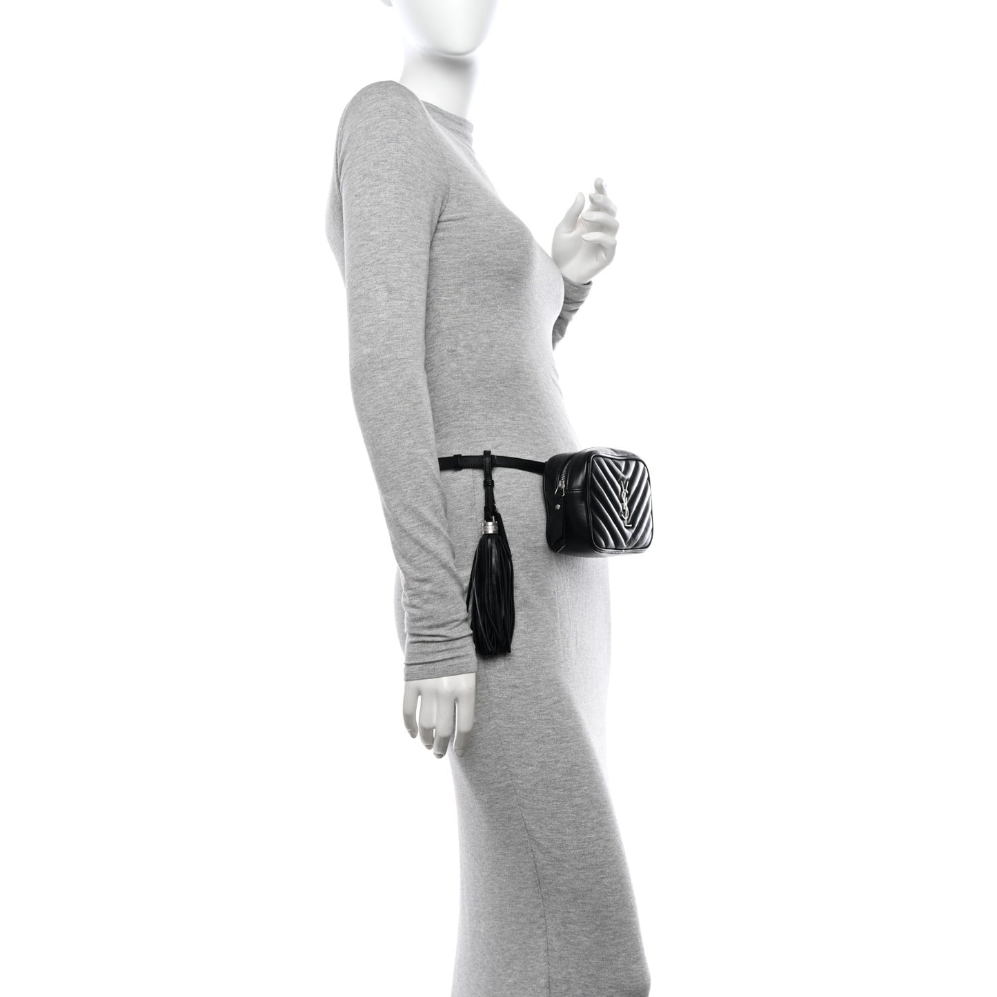 Calfskin Matelasse Monogram Lou Belt Bag Black