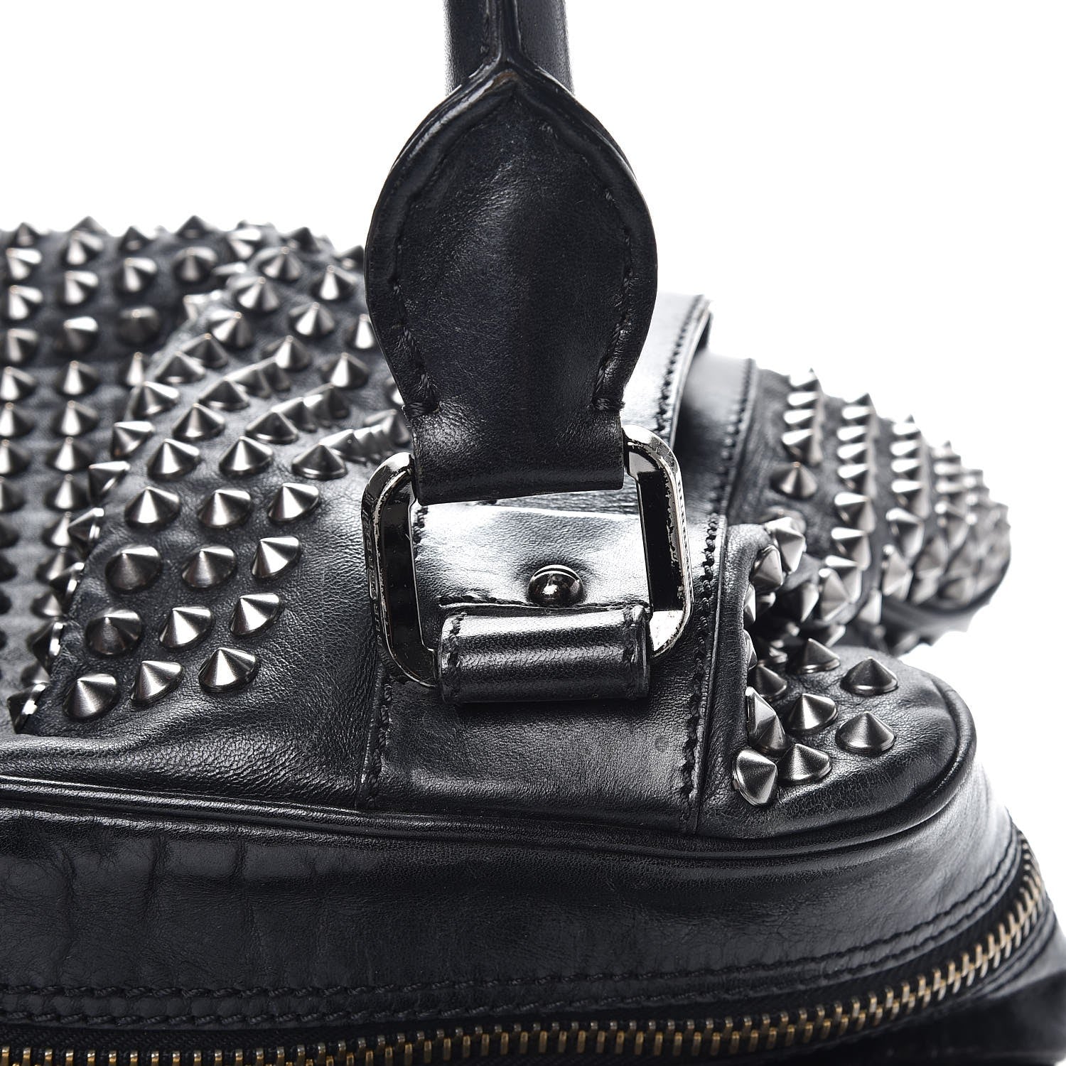 Burberry Prorsum Calfskin Studded Knight Satchel Black 15 of 22
