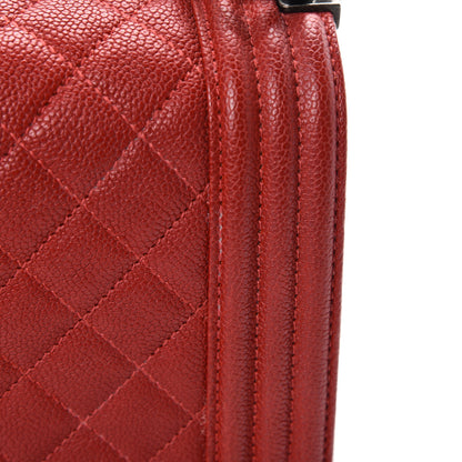 Chanel Caviar Quilted Medium Boy Flap Red 13 of 14