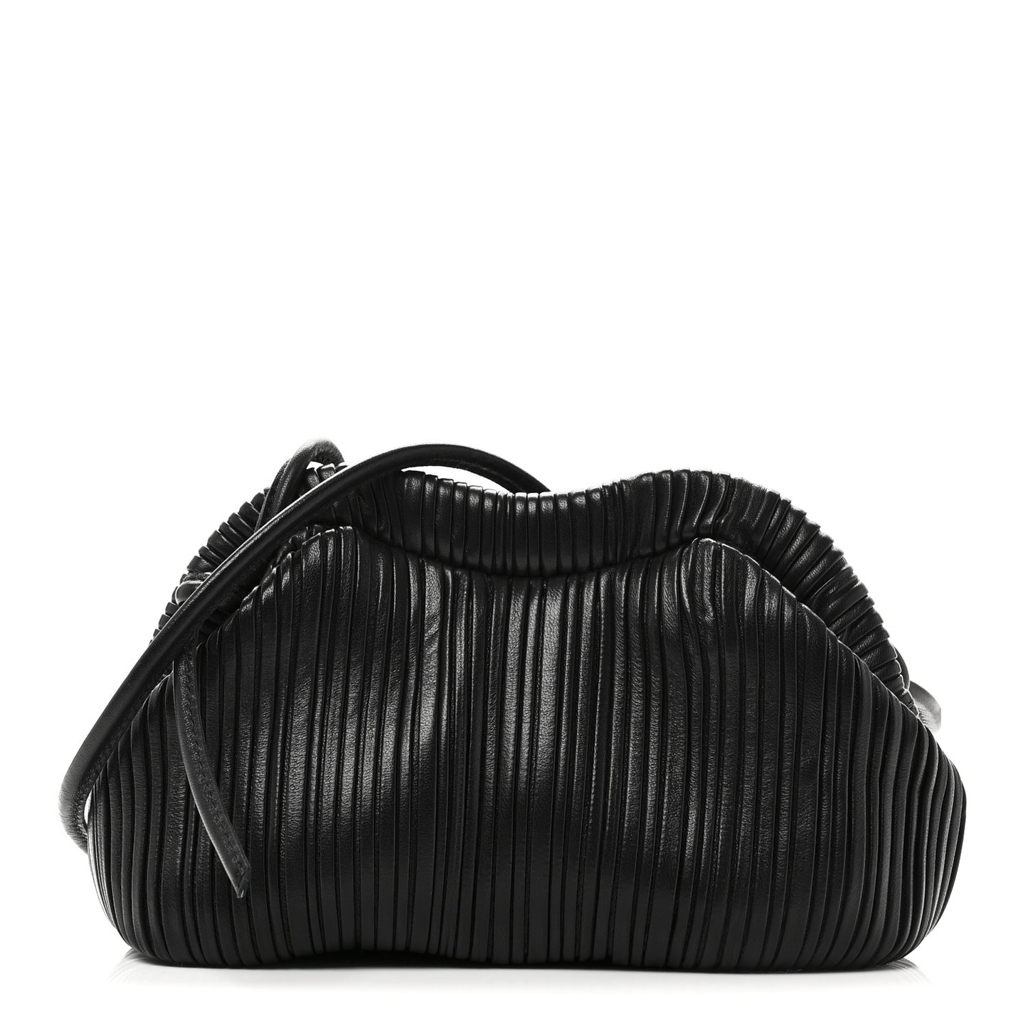 Lambskin Pleated Baci Bag  Black
