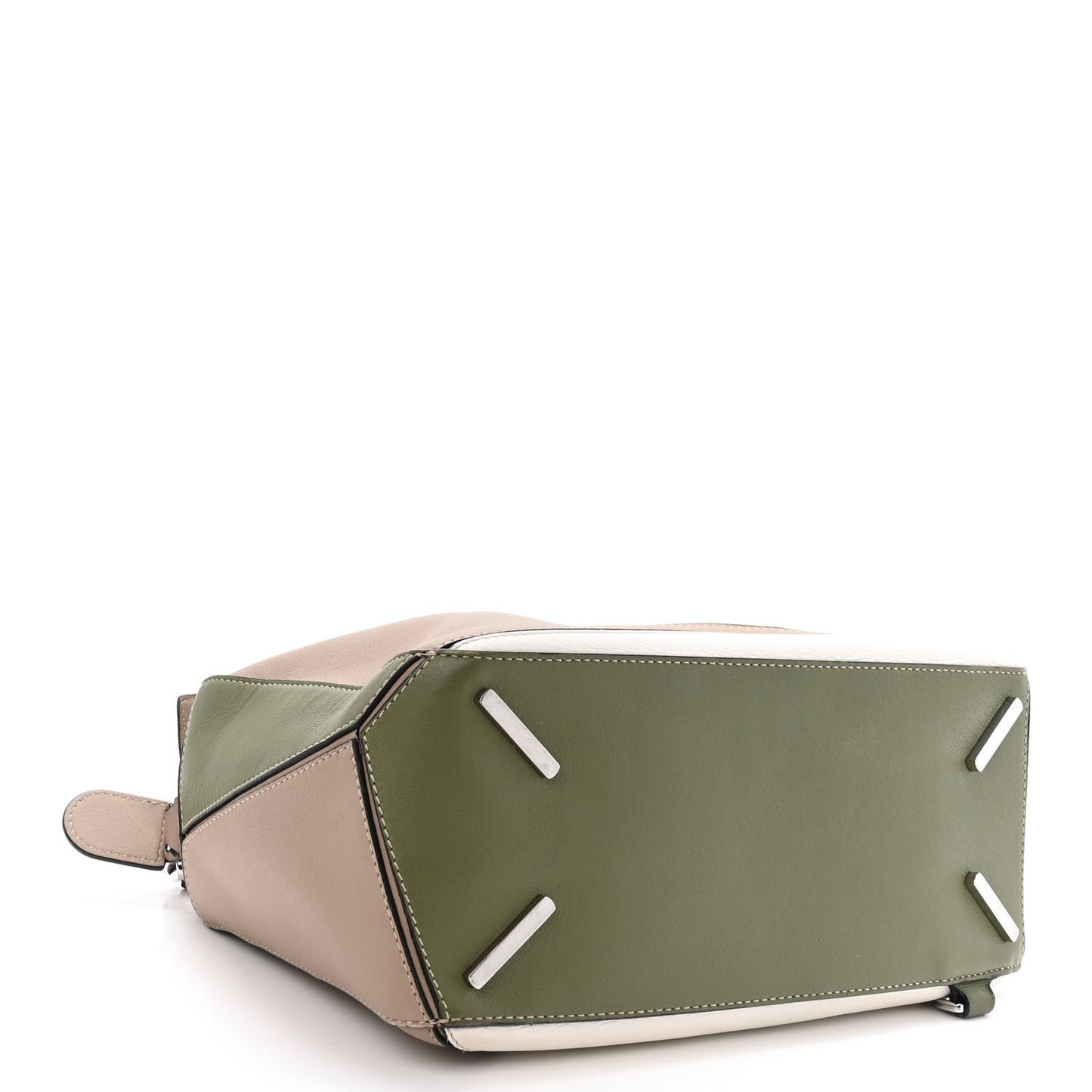 Calfskin Medium Puzzle Bag Sand Avocado Green
