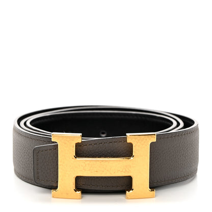 Hermes Box Togo 32mm Martelee H Belt 85 95/38 Black Etain 1 of 6