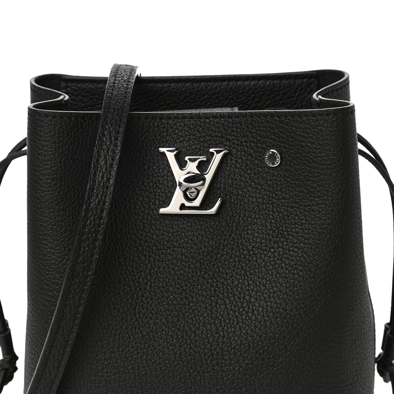 Louis Vuitton Calfskin Nano Lockme Bucket Black 7 of 10