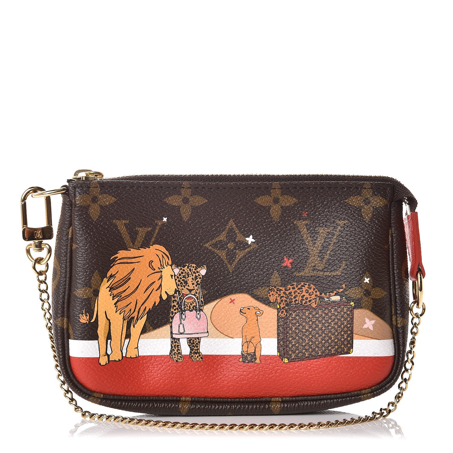 Louis Vuitton Monogram 2018 Christmas Animation Mini Cats Pochette Accessories 1 of 7