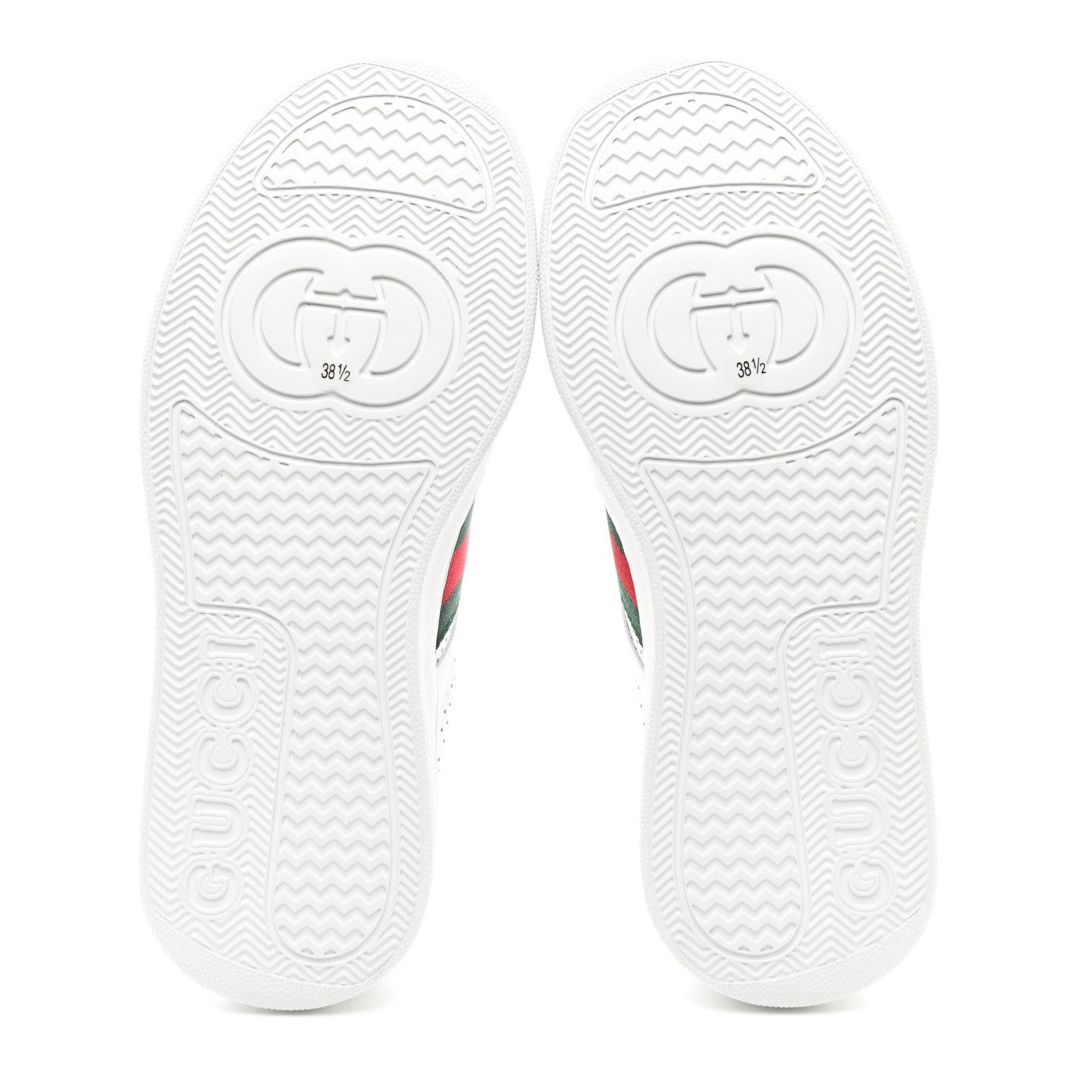 Gucci Calfskin Web Perforated Womens Platform 55mm Sneakers 38.5 White Bright Splash 5 of 10