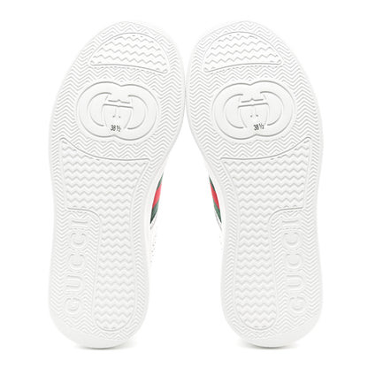 Gucci Calfskin Web Perforated Womens Platform 55mm Sneakers 38.5 White Bright Splash 5 of 10