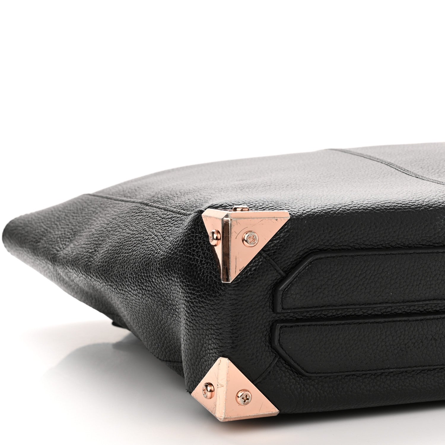 Alexander Wang Pebbled Calfskin Large Prisma Skeletal Tote Black Rose Gold Hardware 8 of 10